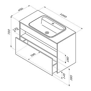 Тумба с раковиной AM.PM Func 100 белая для ванной в интернет-магазине Sanbest