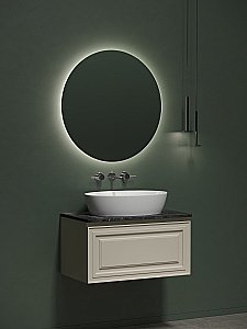 Тумба с раковиной Sancos Very 80 со столешницей, бежевая матовая для ванной в интернет-магазине Sanbest