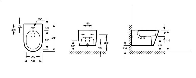 Биде подвесное Jacob Delafon Bastille EMK0002-00 белое купить в интернет-магазине Sanbest