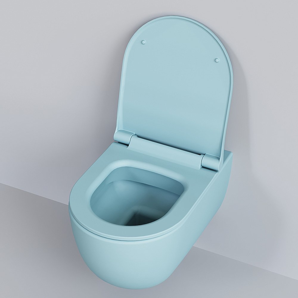 Унитаз подвесной Ambassador Abner 103T20801R голубой матовый купить в интернет-магазине Sanbest