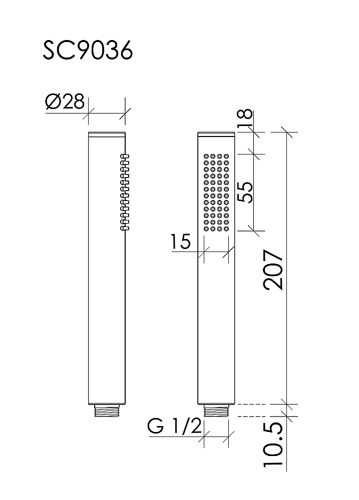 Душевая лейка Sancos Stick SC9036BN никель брашированный купить в интернет-магазине сантехники Sanbest