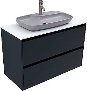 Тумба с раковиной Allen Brau Activity 100 1.34014.AM антрацит матовый/олива брашированная для ванной в интернет-магазине Sanbest