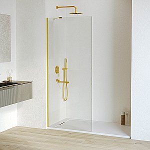 Душевое ограждение RGW WA-102Gb 80 стекло прозрачное/профиль золото браш купить в интернет-магазине Sanbest