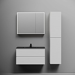 Тумба с раковиной Sancos Folk 90 FL90W белая матовая для ванной в интернет-магазине Sanbest