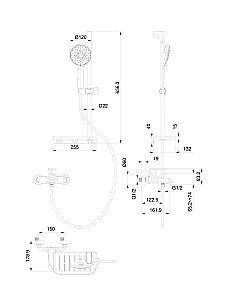 Смеситель для ванны с душевым гарнитуром WONZON & WOGHAND ALFA WW-AE3201-MB черный матовый купить в интернет-магазине сантехники Sanbest