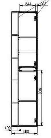 Пенал Эстет Monaco Wood 40 белый/дуб для ванной в интернет-магазине сантехники Sanbest