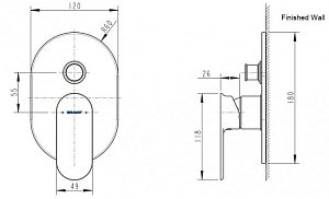 Смеситель для душа Bravat GINA PB865104CP-2-ENG купить в интернет-магазине сантехники Sanbest