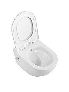 Унитаз подвесной BelBagno Marino BB7026CH-TOR-BS/SC белый, с функцией биде и смесителем, безободковый, с крышкой микролифт, слив-торнадо купить в интернет-магазине Sanbest