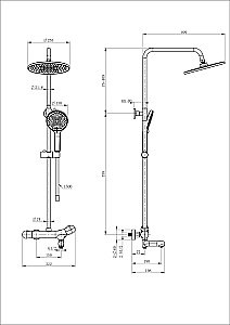 Душевая система с термостатом WONZON & WOGHAND T-1000, Белый матовый (WW-B3057-A-MW) купить в интернет-магазине сантехники Sanbest