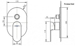 Смеситель для душа Bravat GINA PB865104CP-2-ENG купить в интернет-магазине сантехники Sanbest