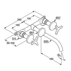 Смеситель для раковины Kludi Nova Fonte Deco 201440539 хром купить в интернет-магазине сантехники Sanbest