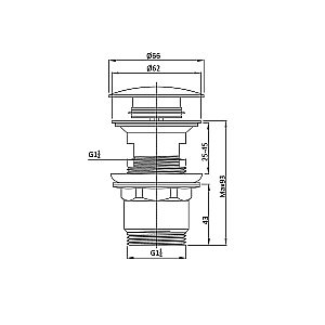 Донный клапан для раковины Vincea DPU-1B01BG брашированное золото купить в интернет-магазине сантехники Sanbest