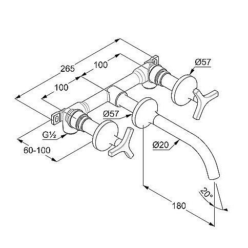 Смеситель для раковины Kludi Nova Fonte Deco 201440539 хром купить в интернет-магазине сантехники Sanbest