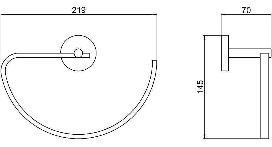 Полотенцедержатель Aquatek Бетта AQ4621MB черный матовый купить в интернет-магазине сантехники Sanbest