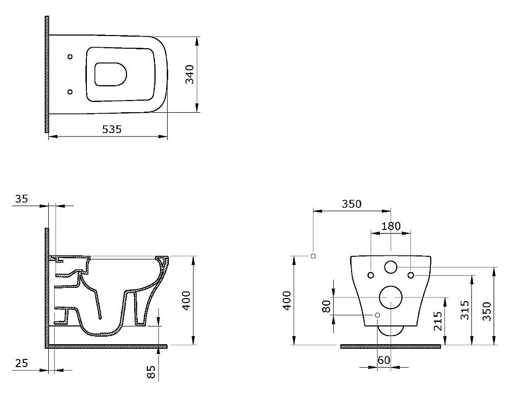 Унитаз подвесной Ambassador Benefit 203T20301R серый матовый купить в интернет-магазине Sanbest