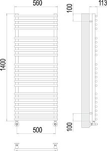 Полотенцесушитель водяной Terminus Кремона П22 500х1400 купить в интернет-магазине сантехники Sanbest