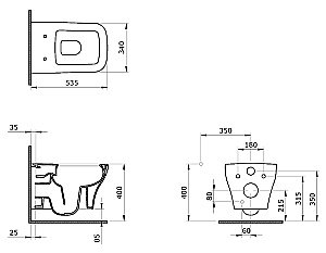 Унитаз подвесной Ambassador Benefit 203T20301R серый матовый купить в интернет-магазине Sanbest
