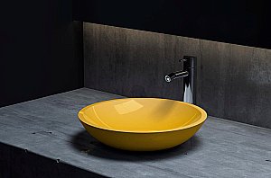 Раковина накладная Salini CALLISTA 05 1101105GF 37 из искусственного камня S-Sense, глянцевая, цвет по RAL полностью купить в интернет-магазине Sanbest