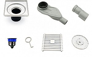 Трап душевой квадратный ESBANO BOX-10MC 100 матовый хром купить в интернет-магазине Sanbest