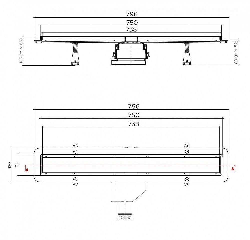 Душевой трап Pestan Betto Line 750 купить в интернет-магазине Sanbest