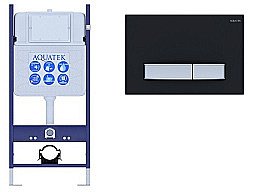 Инсталляция для унитаза Aquatek ECO Standart INS-0000014 с кнопкой KDI-0000031 черная матовая/никель купить в интернет-магазине сантехники Sanbest