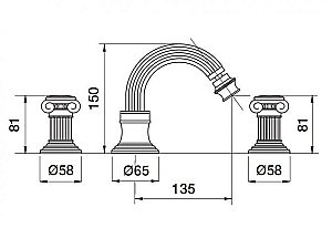 Смеситель для биде Cezares APHRODITE-BBS2-02-M бронза купить в интернет-магазине сантехники Sanbest