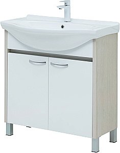 Тумба с раковиной Aquanet Донна 274170 80 белый дуб/белый для ванной в интернет-магазине Sanbest
