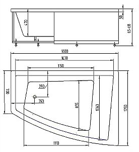 Ванна Aquatek Оракул 180х125/70 белая купить в интернет-магазине Sanbest
