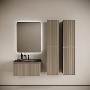 Тумба с раковиной Sancos CODE CD80GB/CN13002MB 80 серо - бежевый для ванной в интернет-магазине Sanbest