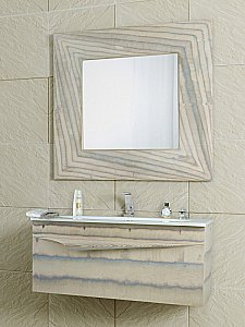 Тумба с раковиной Aqwella Papyrus-wood 100 Pap-w.01.10 светлое дерево для ванной в интернет-магазине Sanbest