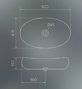 Раковина накладная Gid Lago 60 Bm9030a 53371 черная матовая купить в интернет-магазине Sanbest