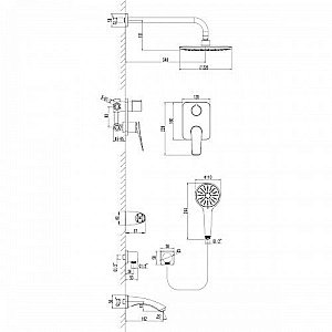 Душевая система Lemark Bronx LM3722BL купить в интернет-магазине сантехники Sanbest