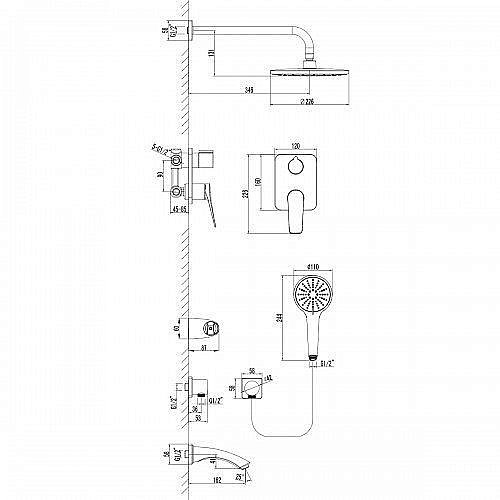 Душевая система Lemark Bronx LM3722BL купить в интернет-магазине сантехники Sanbest