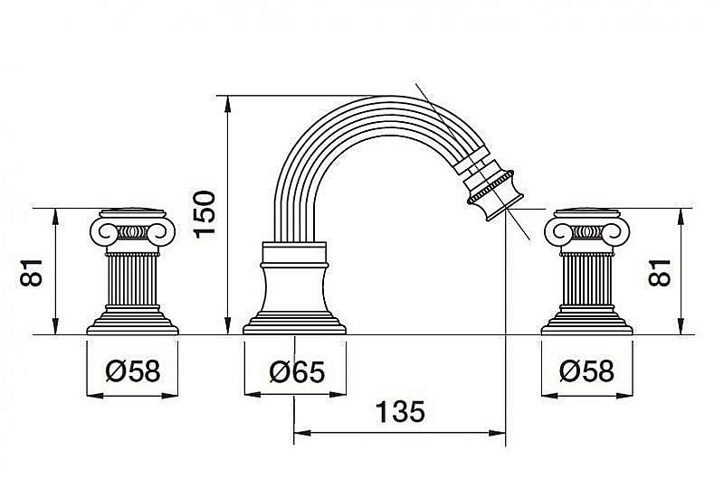 Смеситель для биде Cezares APHRODITE-BBS2-02-M бронза купить в интернет-магазине сантехники Sanbest