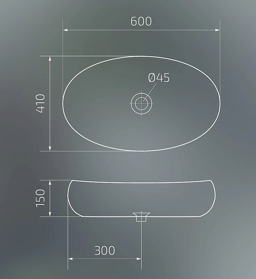 Раковина накладная Gid Lago 60 Bm9030a 53371 черная матовая купить в интернет-магазине Sanbest