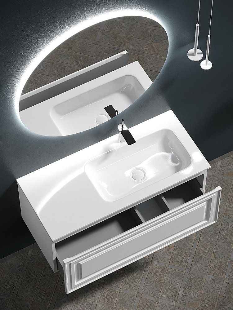 Тумба с раковиной Sancos Very VR100RW + CN7015 100 для ванной в интернет-магазине Sanbest