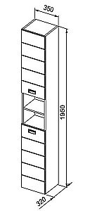 Пенал Aquanet Доминика 35 белый для ванной в интернет-магазине сантехники Sanbest
