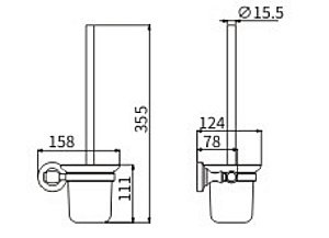 Ершик для унитаза CeramaLux Bianco 52013 хром купить в интернет-магазине сантехники Sanbest