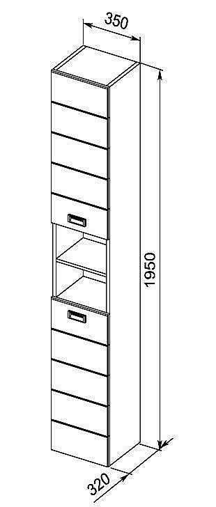 Пенал Aquanet Доминика 35 белый для ванной в интернет-магазине сантехники Sanbest