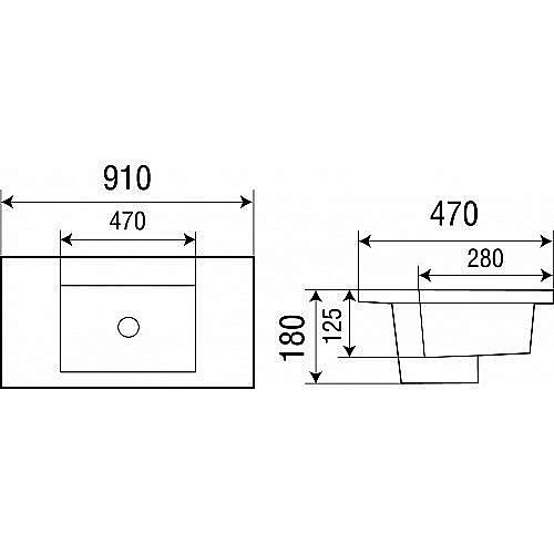 Раковина WeltWasser WW DEILBACH 7506- 90 MT- BL черная матовая купить в интернет-магазине Sanbest