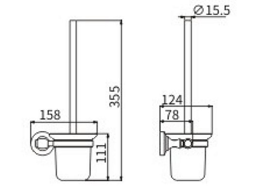 Ершик для унитаза CeramaLux Bianco 52013 хром купить в интернет-магазине сантехники Sanbest