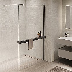 Душевая перегородка Vincea Walk-In VSW-1HR900CLGM 90x200 профиль вороненая сталь/стекло прозрачное купить в интернет-магазине Sanbest