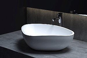 Раковина накладная Salini Gloria 06 1102206M 56 из искусственного камня S-Stone, белая матовая купить в интернет-магазине Sanbest