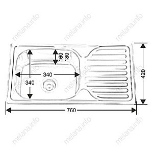Мойка кухонная с сифоном Melana 221 t (*10) купить в интернет-магазине сантехники Sanbest