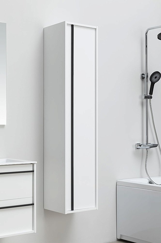 Шкаф-пенал Aquanet Lino 253909 35 белый матовый для ванной в интернет-магазине сантехники Sanbest