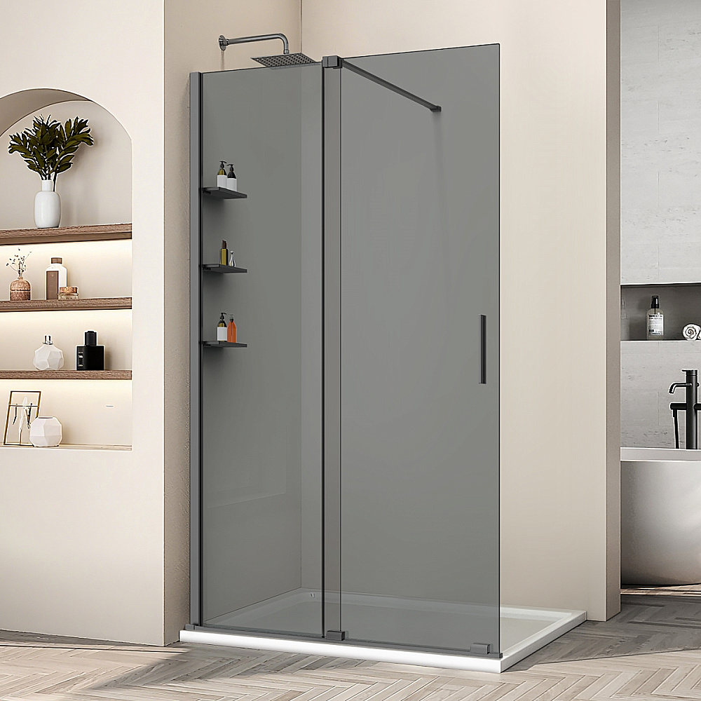 Душевая перегородка Vincea Walk-In VSW-1WSL120CGGM 120 профиль вороненая сталь/стекло тонированное купить в интернет-магазине Sanbest