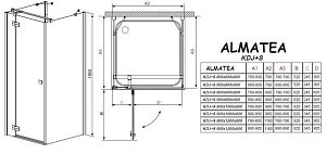 Душевой уголок Radaway Almatea KDJ+S 90х90 купить в интернет-магазине Sanbest