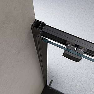 Душевая дверь BelBagno LUCE-BF-1 120 стекло прозрачное/профиль черный купить в интернет-магазине Sanbest