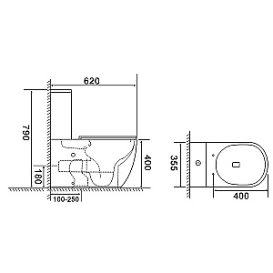 Унитаз напольный Azario Riano AZ-1307A белый, безободковый, с бачком, с крышкой микролифт, слив торнадо купить в интернет-магазине Sanbest