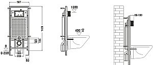 Унитаз с инсталляцией WeltWasser MARBERG 507+SALZBACH 043 GL-BL+MAR 507 RD CR черный/кнопка хром, безободковый, с крышкой микролифт, слив торнадо купить в интернет-магазине Sanbest
